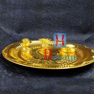 Akshat Haldi Kumkum, Micro Plated Plate for Ganesh & Gauri