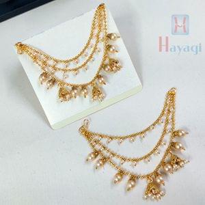 Golden Kaan Chain/Kaan Vel Jhumki Decorated