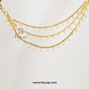 Kaan Chain, Jhumki Earrings Kaan Vel ,Golden Pearl Vel