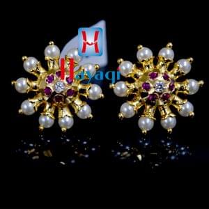 Thushi Tops Earrings Moti Design Maharashtrian