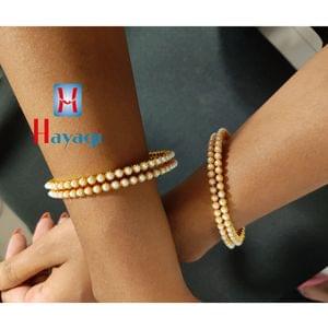 Delicate Pearl Bangles Set Of 4 Online