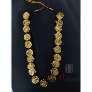 Lakshmi Coin Black Thread Necklace