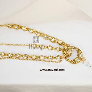 Rajasthani Kundan Borla Maang Tika ,Head Chain Matha Patti Tikka