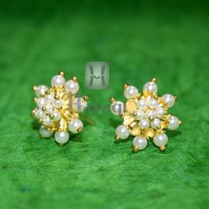 Moti Thushi Tops Earrings Pearl Stone Tops Maharashtrian Jewellery