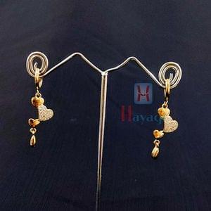 Fancy Dangler Earrings Heart Design Stone Studded