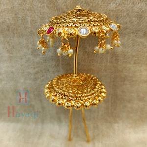 High Gold Polish Khopa/Ambada Pin/ Stone Studded