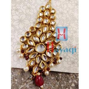 Kundan Pearl Bridal Passa Jhumar For Women