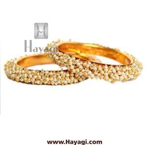Pearl Cluster Bangle Pair Online Jewellery