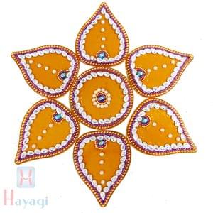 Rangoli Stickers Orange Acrylic Rangoli