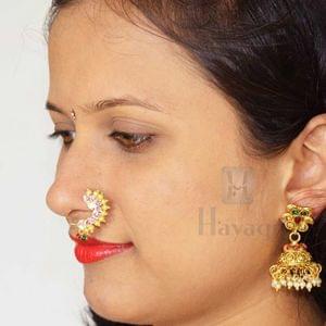 Nose Ring-Nath Gold Pierce,Nath Maharashtrian Nose Ring