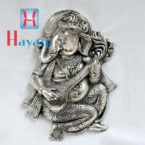 Ganesha/Ganpati Statue In Silver Finish Wall Piece