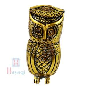 Owl Pen Holder/Pen Stand In Golden Toned