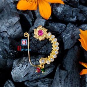 Delicate High Gold Plating Pink Stone Nath (Press)