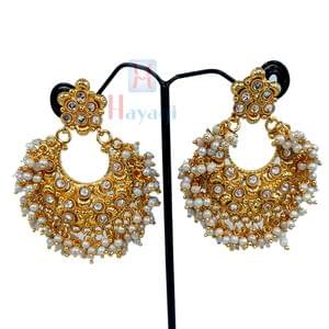 Dangler Pearl Golden Traditional Heavy Earrings