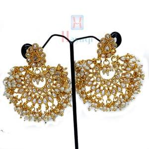 Heavy Pearl Golden Earring- Wedding Earrings