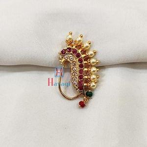 Online Pink Stone Nath  (Non Piercing)