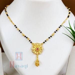 Single Line Mangalsutra In Golden Tone