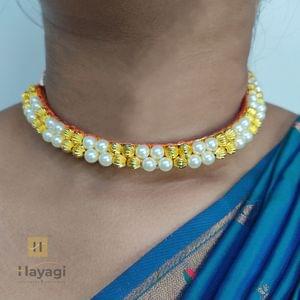 Thushi- Traditional Thushi Pearl And Golden Beads Studded