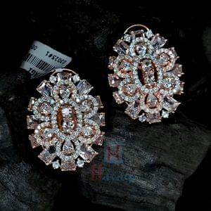 Rosegold AD Broad Studd/Tops In Blue Stones