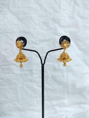Golden Jhumki- Delicate South Style Jhumki Earrings