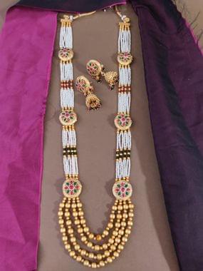 Rajwadi Mala- Fashionable Pearls Mala In Rajwadi Style