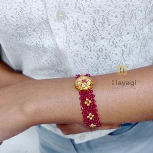 Fashionable Bracelet In Kundan Design Beaded Bracelet