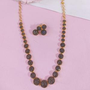 Golden Short Necklace Stones Studded Designer Necklace