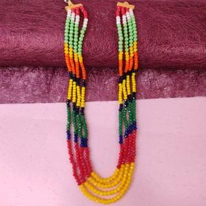 Shiny Crystal Mala- Multicolor Crystal Beads Embellished