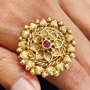 Rajwadi Finger Ring- Delicate Designer Rajwadi Finger Ring
