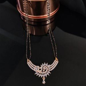 Rosegold Pendant Long Mangalsutra for brides