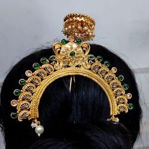 Golden Khopa Pin/Chudamani Pin Kohiri Design