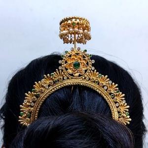 Traditional Hair Khopa Pin Stones Studded