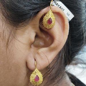Golden Bugadi Earrings Fancy Designs