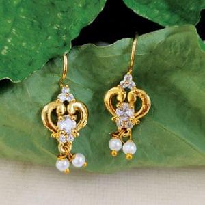 Online Pink Ad Stone Studded Bugadi Earrings
