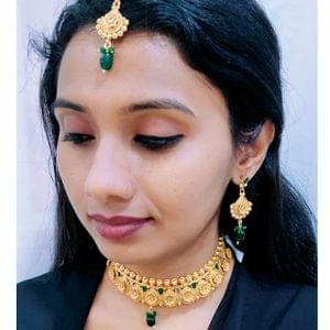 Elegant Design Antique Golden Finish Choker Necklace Set Hayagi (Pune)