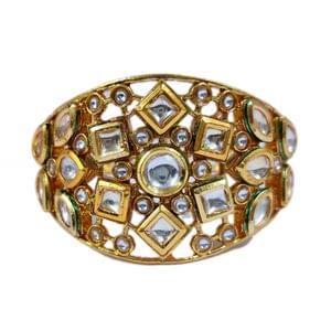 Fancy Wear Kundan Kada Broad Antique Gold Online
