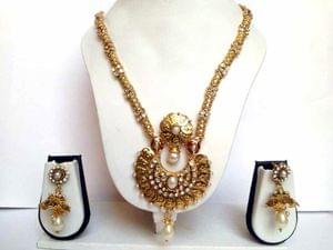 Laxmi Coin Long Necklace Set in Gold Finish, Temple Jewellery