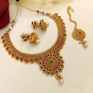 South Indian Bridal Short Necklace Set