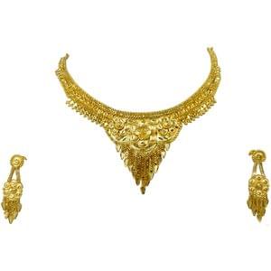 Bridal Golden Short Necklace Microplated