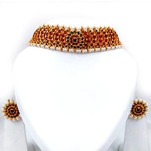 Pearl Decorated Collar Necklace Traditional Wear Online