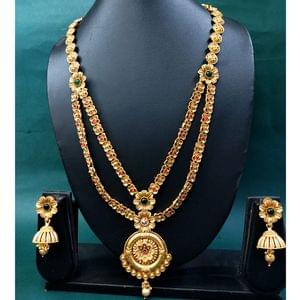 Rajwadi Polish Long Necklace 2 Line