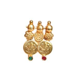 Lakshmi Coin Necklace in Pearl Gold Finish, Temple Jewelery