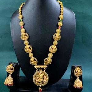 Long Necklace With Radha Krishna Pendant