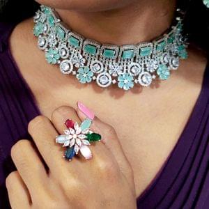 Floral AD Finger Rings Party Wear