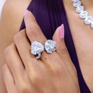 Sterling Rhodium Silver Finger Ring