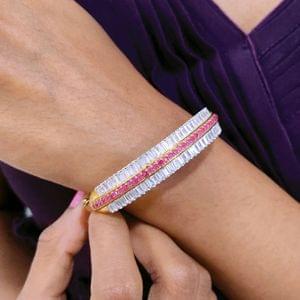 Party Wear Bracelet Collections Online CZ Gold Tone