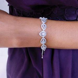 Rhodium Bracelet CZ Stones Fancy Bracelet