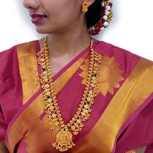 Traditional Laxmi Pendant Saaj Geru Polish