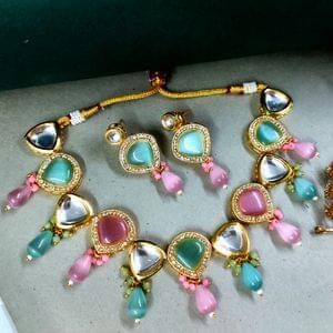 Meena Polki/Kundan Necklace With Beads