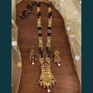 Rajwadi Mangalsutra- Long Heavy Rajwadi Polish Mangalsutra